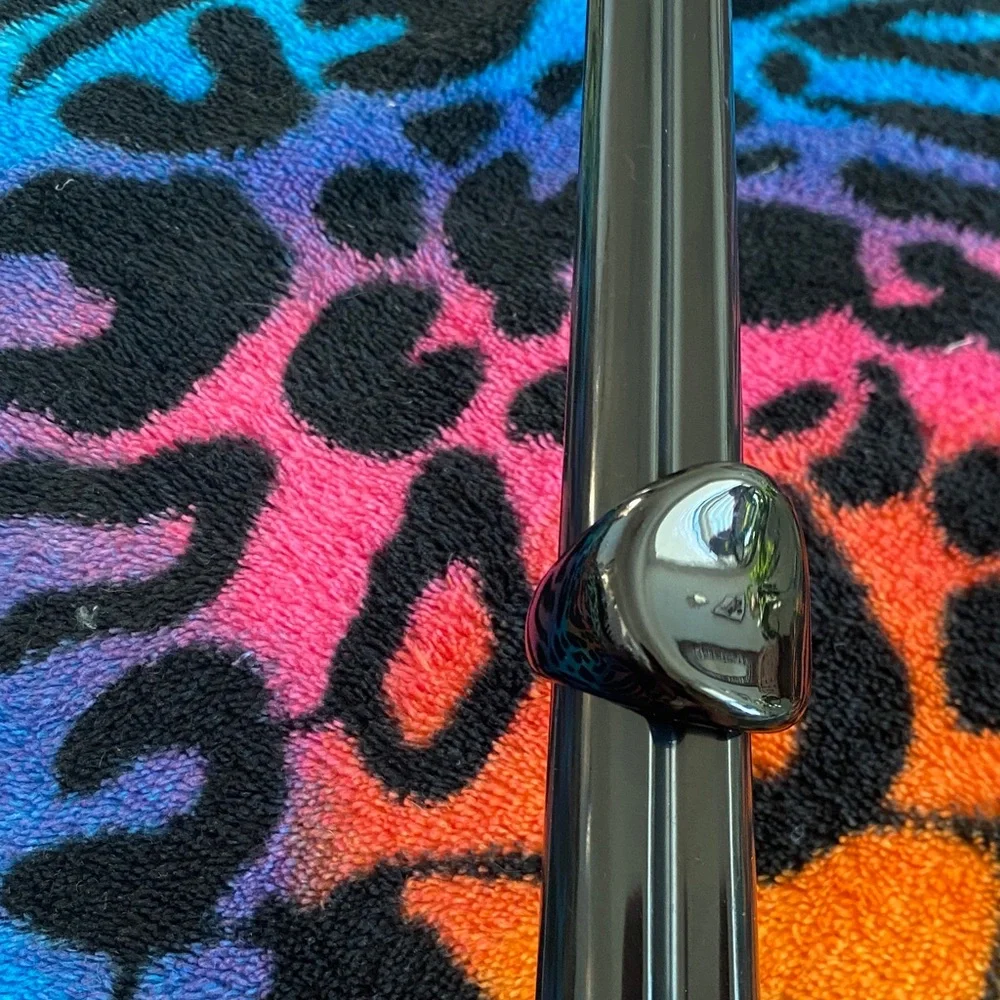 Plunder Glossy Black Wearable Ring